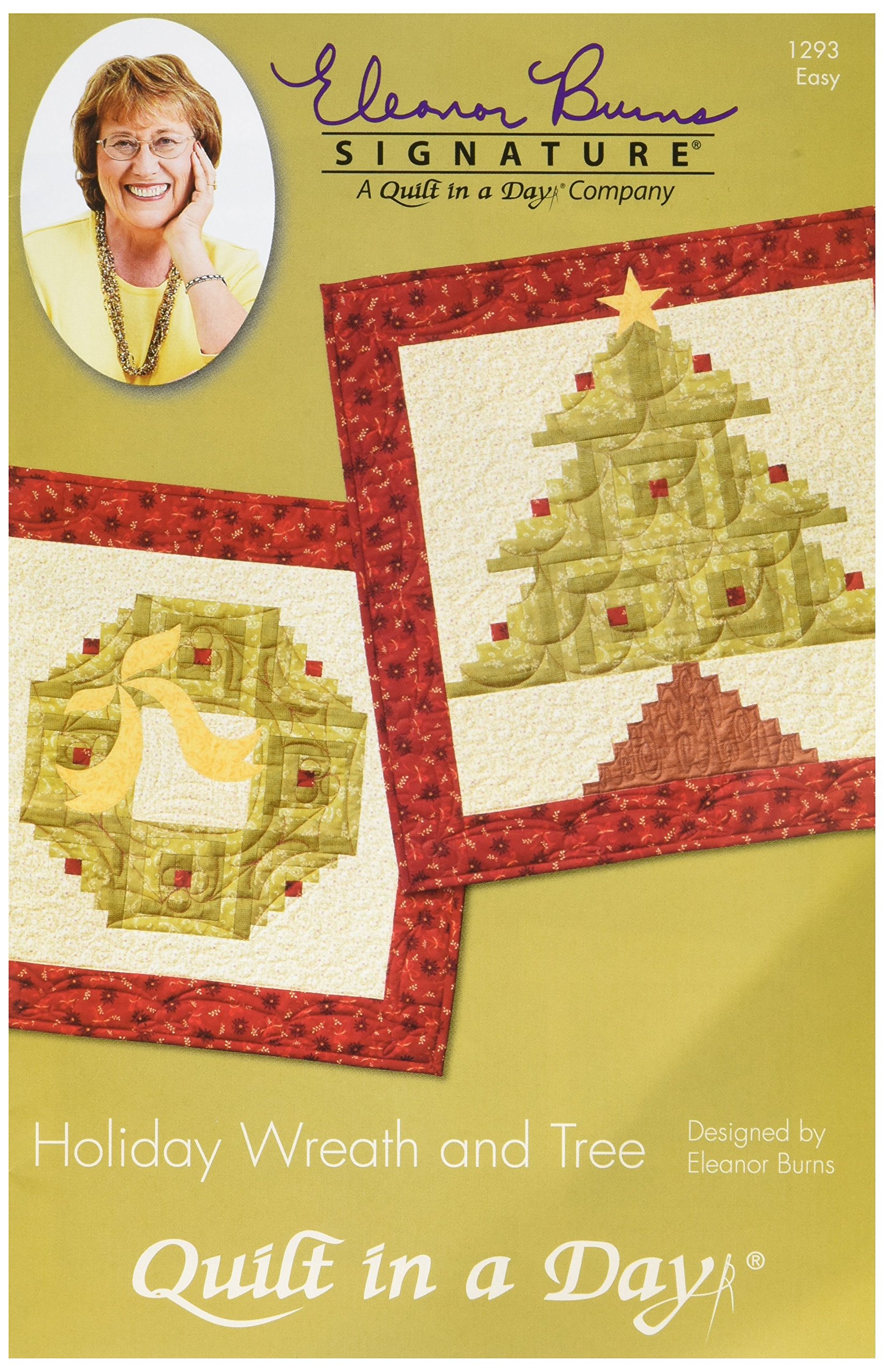 Eleanor Burns EB-1293 Holiday Wreath & Tree Quilt Pattern - Easy DIY Quilt in a Day Kit for Christmas Home Decor