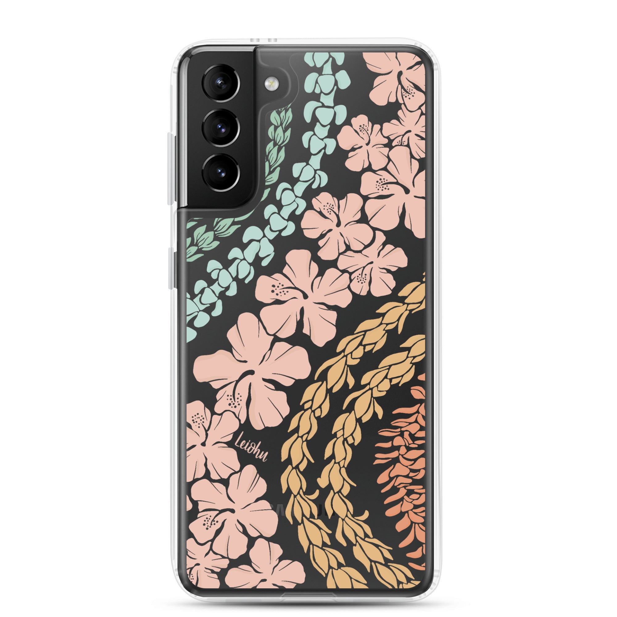 Groovy Lei Clear Protective Case for Samsung Galaxy - Slim & Durable Phone Cover for Everyday Use & Travel