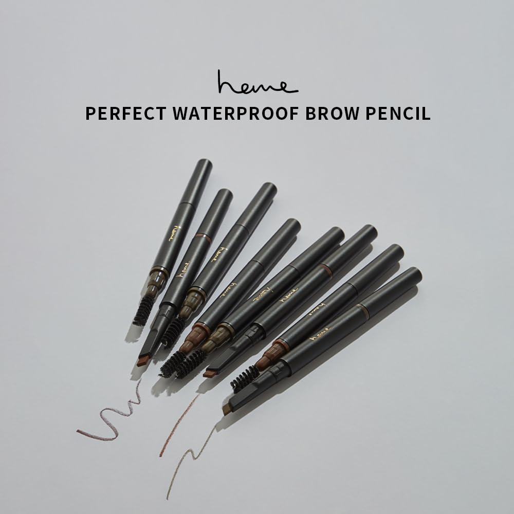 Heme Perfect Waterproof Brow Pencil - Caramel Brown 0.02 oz | Long-Lasting Eyebrow Makeup for Natural Look | Ideal for Daily Use, Gym & Outdoor Activities