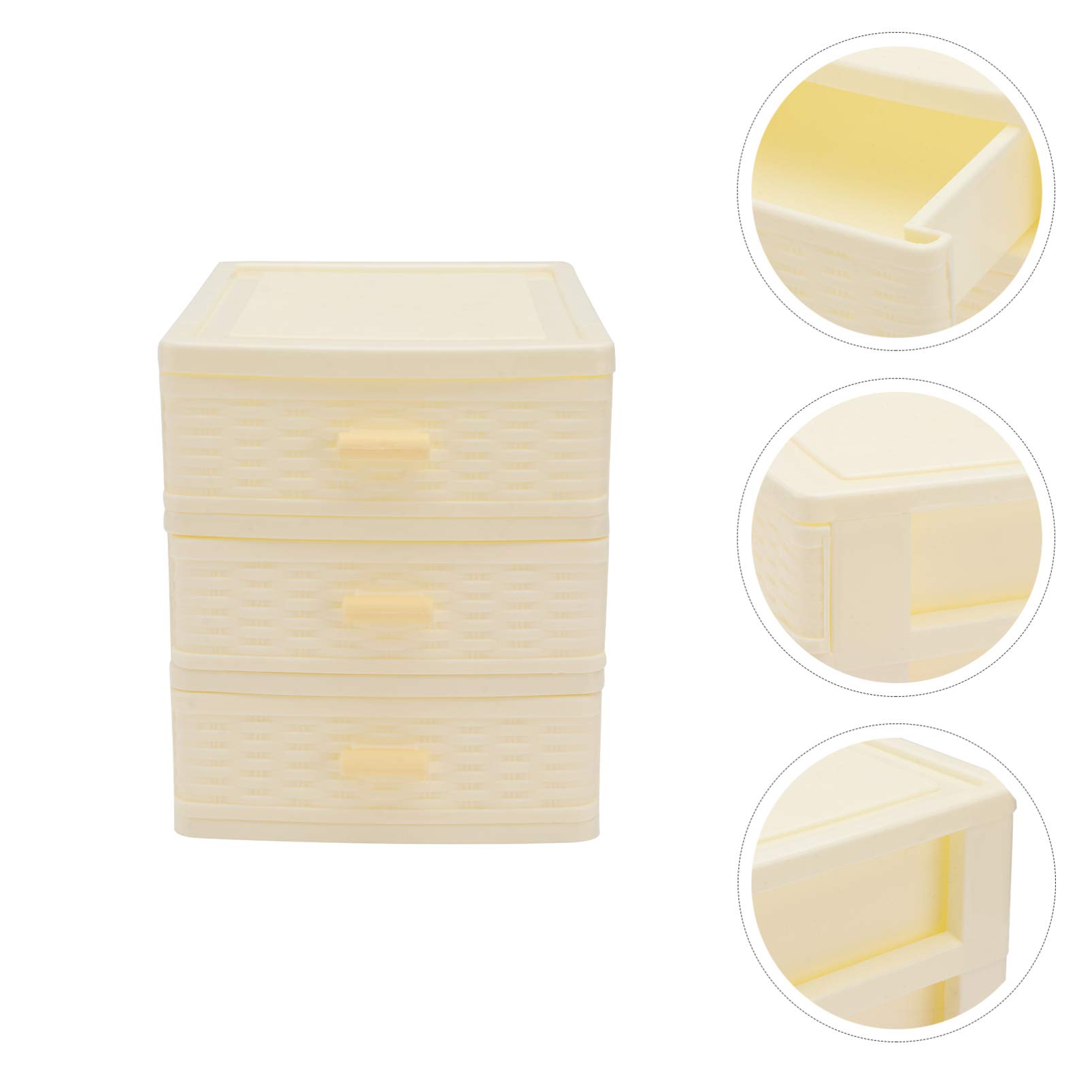 DOITOOL 1-Piece Plastic Desktop Storage Box - Stackable Cosmetic Organizer, Makeup Shelf, Stationery Cabinet & Office Drawer Organizer for Home, Office, and Beauty Vanity Organization