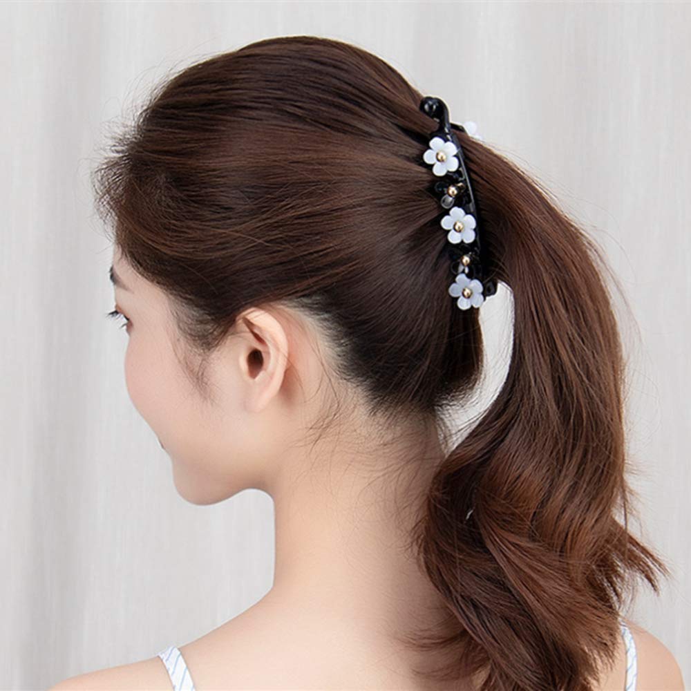 2 Pack MXXiiv Banana Hair Clips - French Fishtail Design Hair Styling Accessories for Women & Girls | Perfect for Ponytails, Braids & Everyday Hairstyles