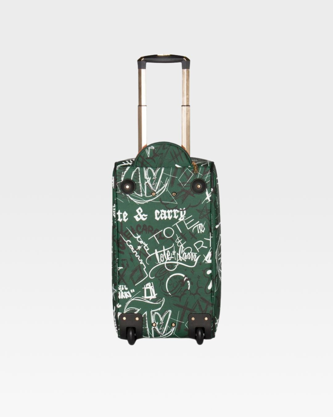Graffiti Tombstone Roller Duffle Set - Emerald Green Luggage for Travel, Gym & Skateboarding Accessories | Water-Resistant Duffle Bag with Wheels for Urban Adventures