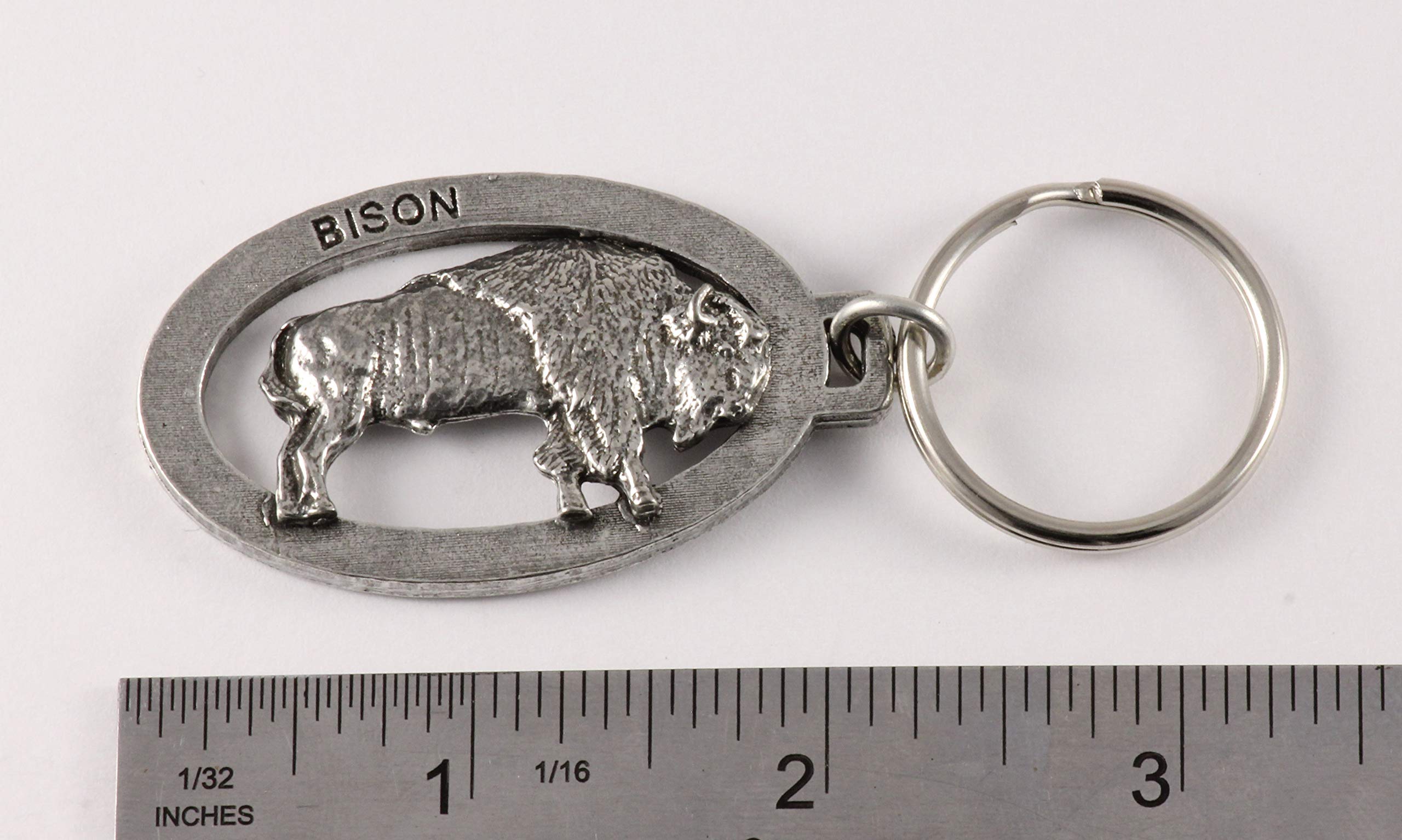 Handmade Pewter Bison Keychain - 2