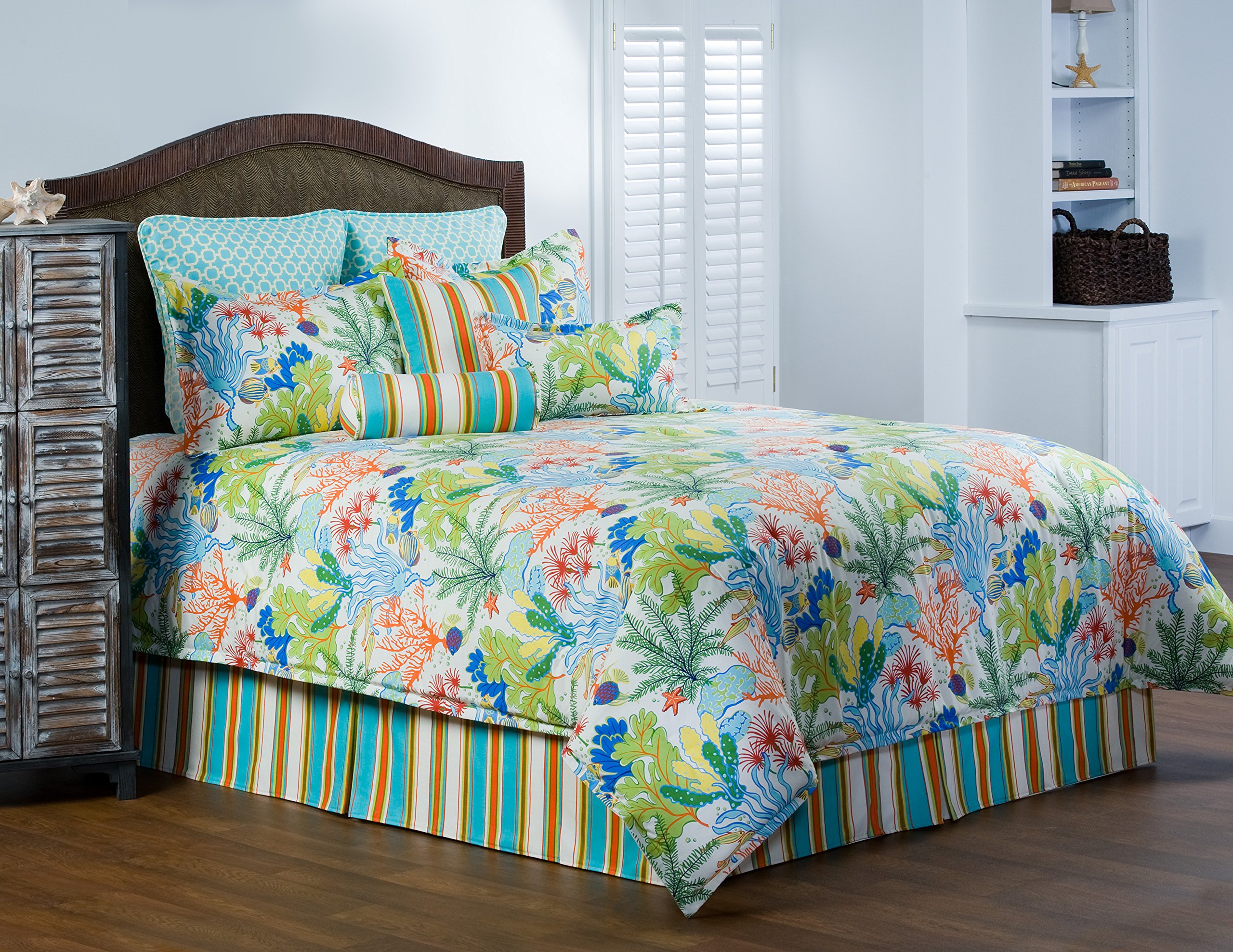 VICTOR MILL Island Breeze Comforter Set Queen Size - Soft & Breathable Bedding for Cozy Sleep - Perfect for Master Bedroom, Guest Room & Vacation Homes