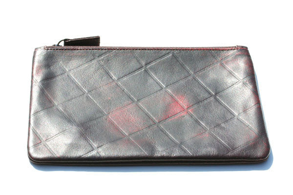 Premium Leather Zip Envelope Wallet - Black & Red Color Options for Men & Women | Travel Organizer, Document Holder, Passport Case, Business Card Pouch