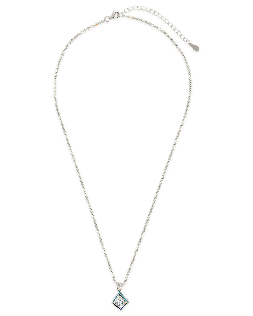 Azurine CZ & Enamel Pendant Necklace for Women - Elegant Cubic Zirconia Jewelry Gift for Birthday, Anniversary & Valentine's Day | Perfect for Parties, Weddings & Special Occasions