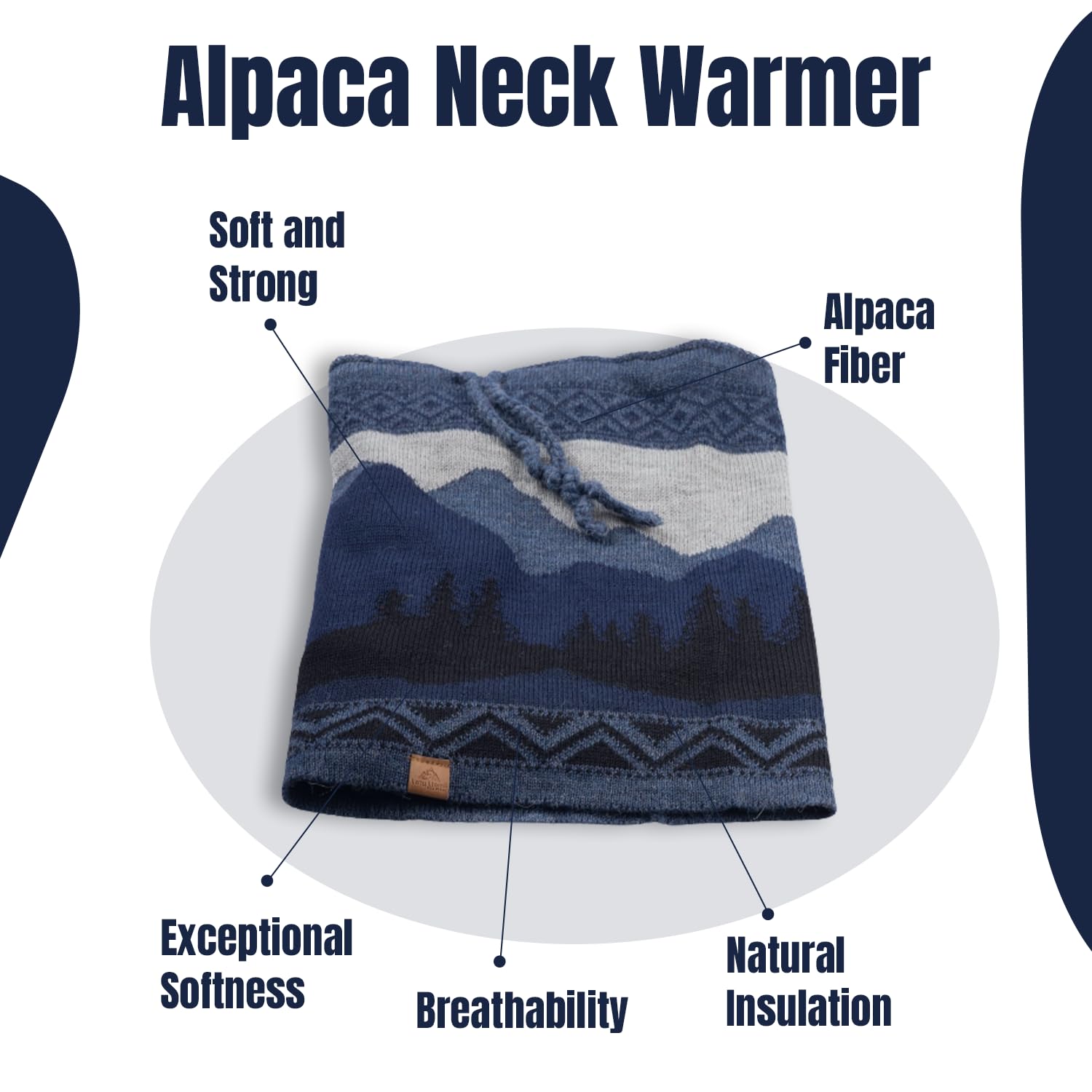 Soft Baby Alpaca Wool Winter Hat & Neck Warmer - Warm Knitted Beanie for Women & Men - Unisex Snow Mountain Ski Hat - Stylish Thermal Headwear for Cold Weather - Perfect Gift for Her - Ideal for Skiing, Hiking & Outdoor Adventures