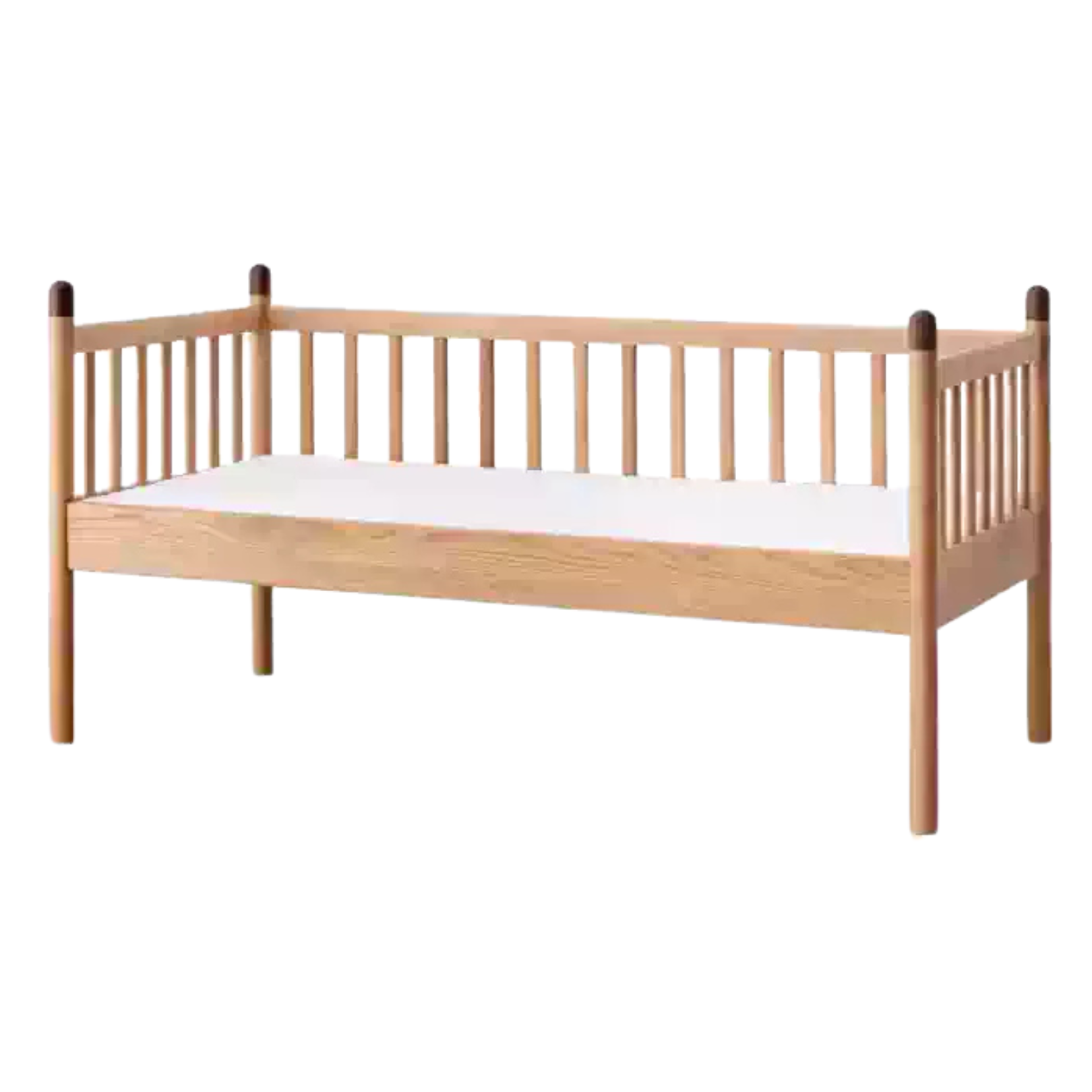 Premium Oak Solid Wood Toddler Bed - Convertible, Multi-Functional Kids Bed with Safety Rails | Perfect for Nursery, Daycare & Small Bedrooms