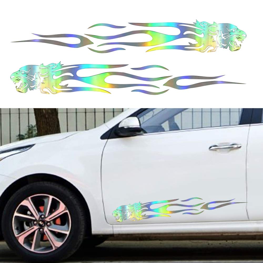 Creative Flame Car Stickers - Waterproof Window Decals for Auto Decoration