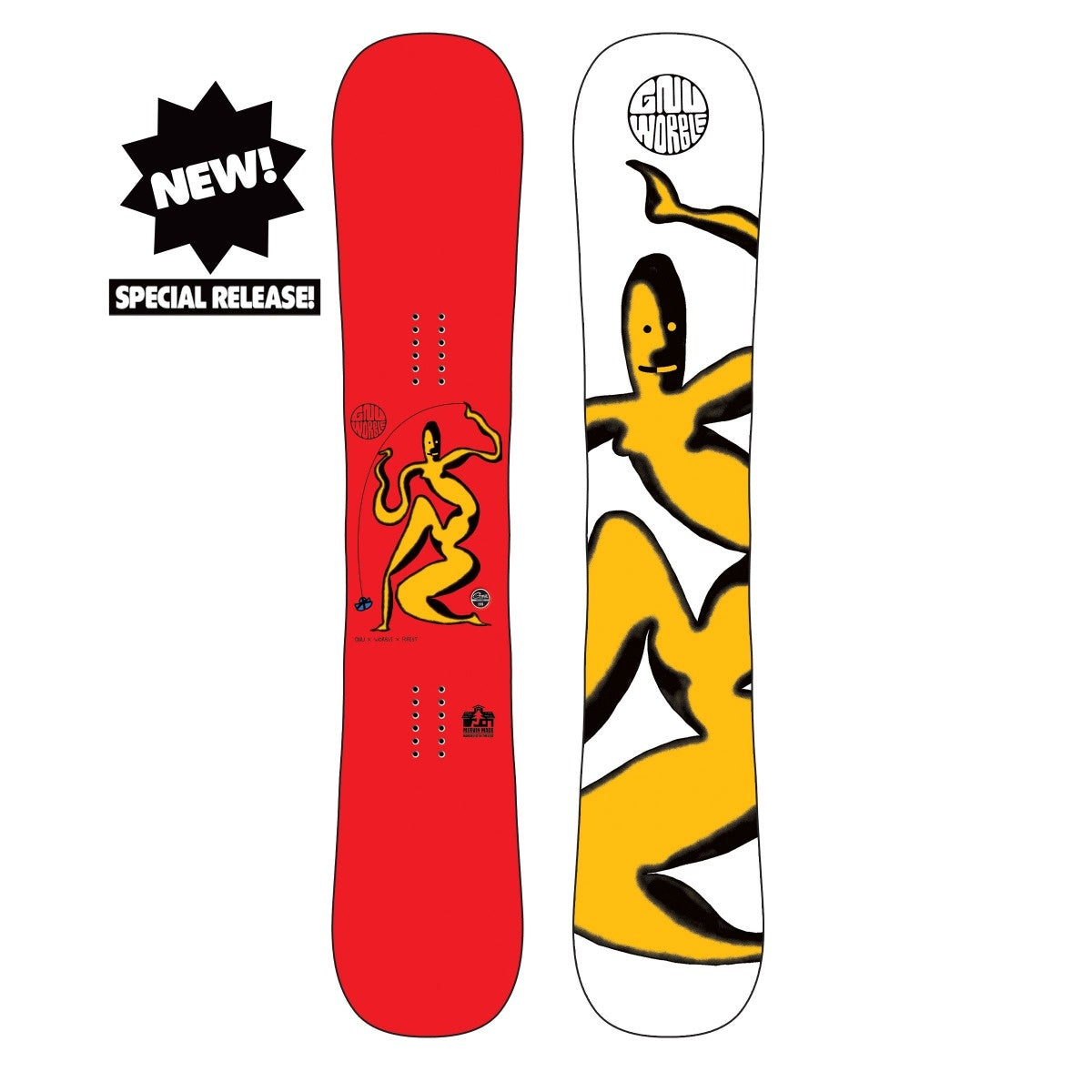 GNU 2022 Headspace Worble Edition Snowboard - All-Mountain Freestyle Snowboard for Men & Women | Perfect for Park, Powder & Freeride Adventures