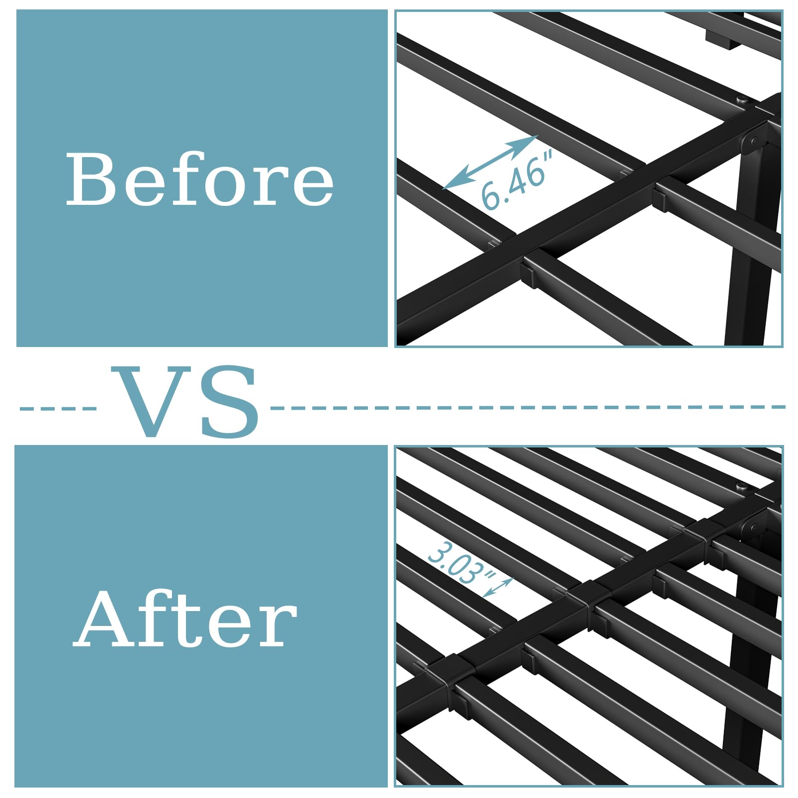 Heavy Duty Metal Slats for Full Size Bed - Full Bed Slats Replacement Kit with Enhanced Support & Easy Assembly - Perfect for Platform Beds, Adjustable Bases & Mattress Support