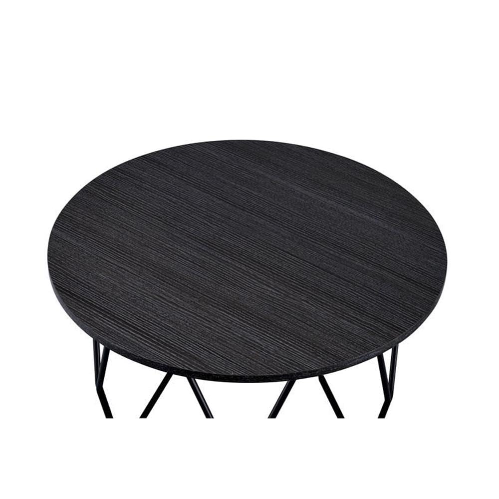 Acme Sytira Round Wooden Coffee Table - Black Finish | Modern Living Room Centerpiece for Small Spaces & Home Decor