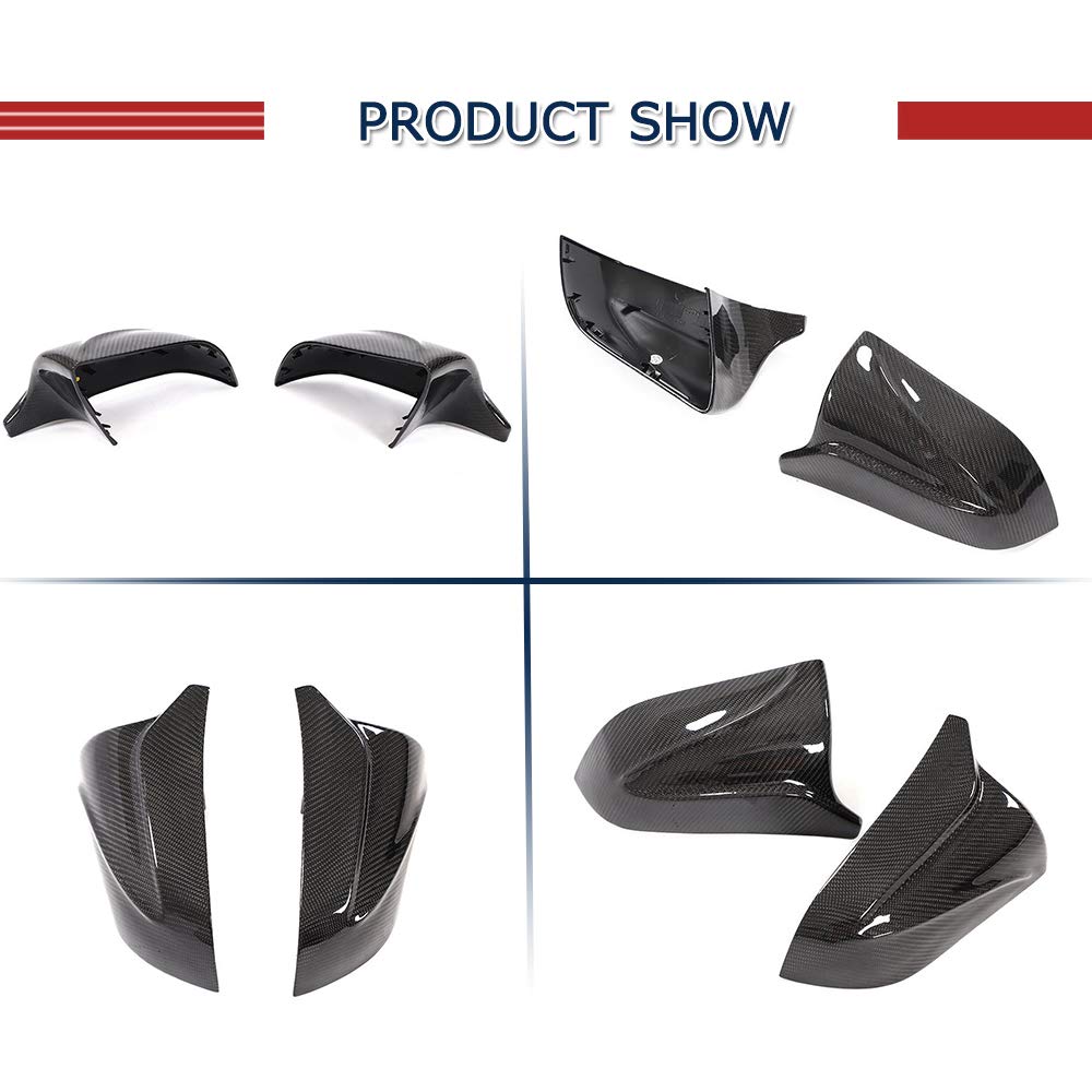Carbon Fiber Mirror Caps for Tesla Model 3 2017-2024 - Left & Right Side Replacement Mirror Covers (Driver & Passenger) - Sleek Exterior Upgrade for Enhanced Style & Protection - Perfect for Daily Driving & Car Shows