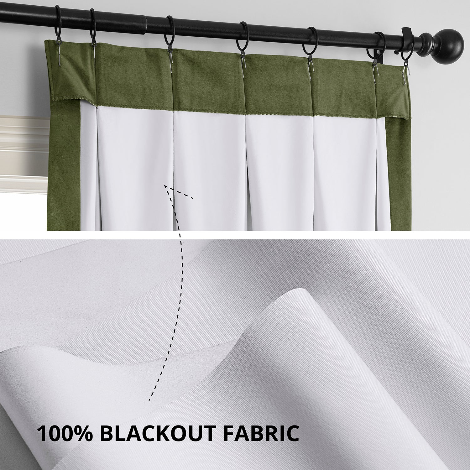 Hunter Green French Pleat Signature Velvet Blackout Curtains - Thermal Insulated Drapes for Bedroom & Living Room - Noise Reducing Window Treatments for Home Decor