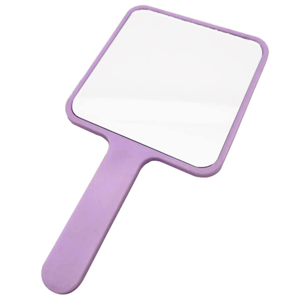 Rachlicy Purple Aluminum Handheld Mirror - Large Makeup Mirror for Salon, Barbers & Hairdressers | Portable Vanity Mirror for Home, Travel & Professional Styling