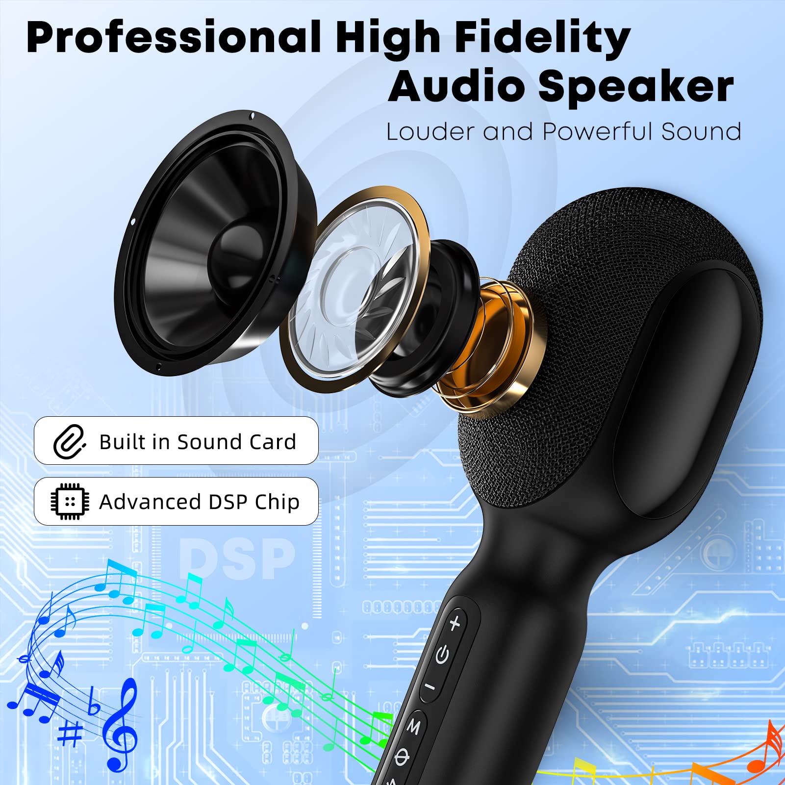 Wireless Bluetooth Karaoke Microphone with RGB Lights - Portable 5-in-1 Handheld Mic Speaker for Home Party, Car Travel & Music Recording | Duet Singing Mini Karaoke Machine | Perfect Gift for Kids & Adults | Ideal for Birthday Parties, Road Trips & Family Gatherings