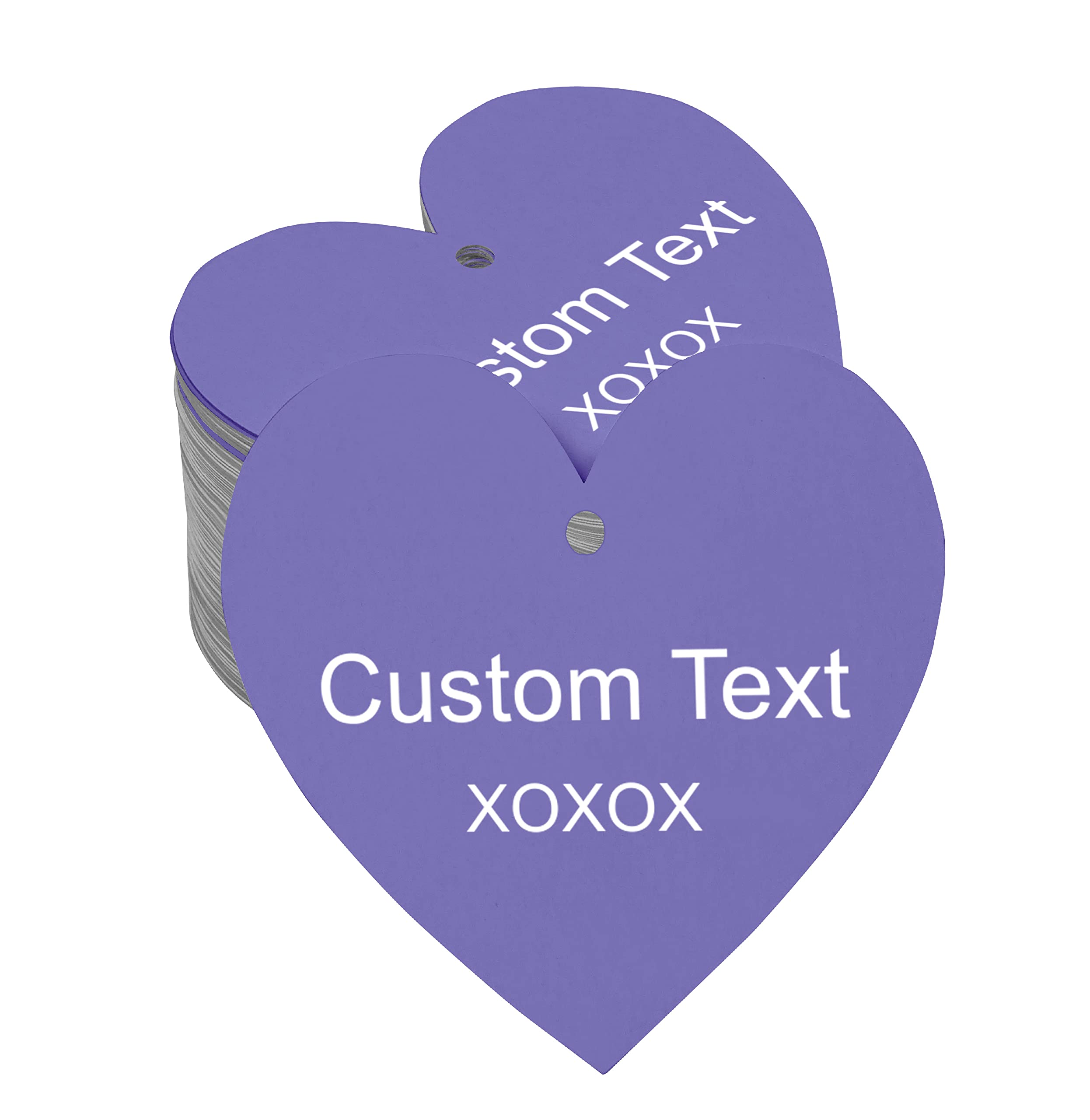 100 PCS Custom Heart-Shaped Hang Tags - Personalized Wedding Favor Gift Tags with Any Text - Perfect for Bridal Shower, Wedding Favors, Baby Shower & Party Decorations