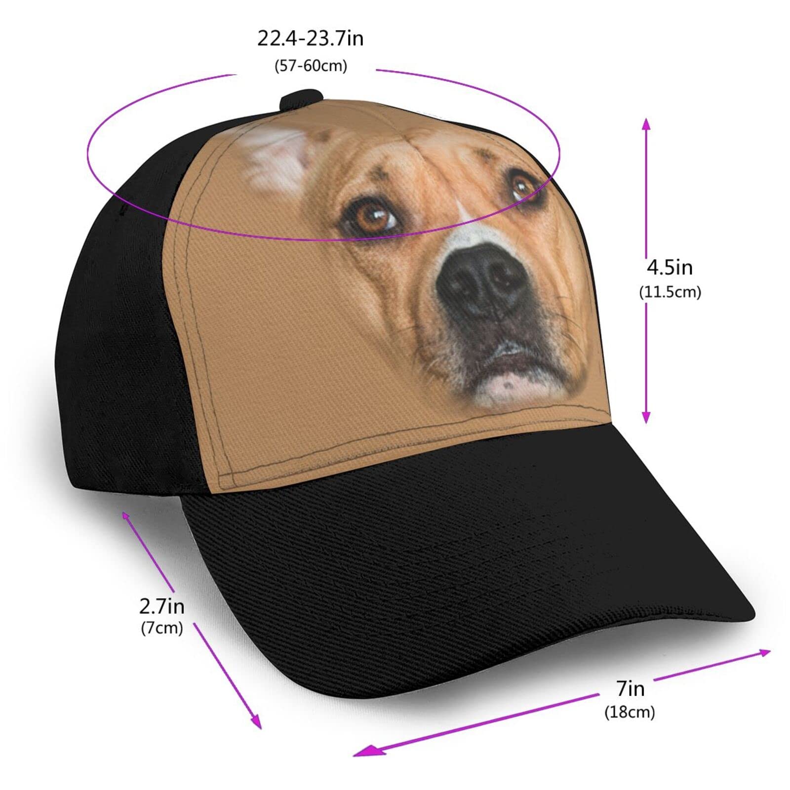 Pit Bull Terrier Baseball Cap - Adjustable Trucker Hat for Men & Women - Breathable Mesh Sun Hat for Outdoor Activities - Black Unisex Hat for Hiking, Fishing, and Sports