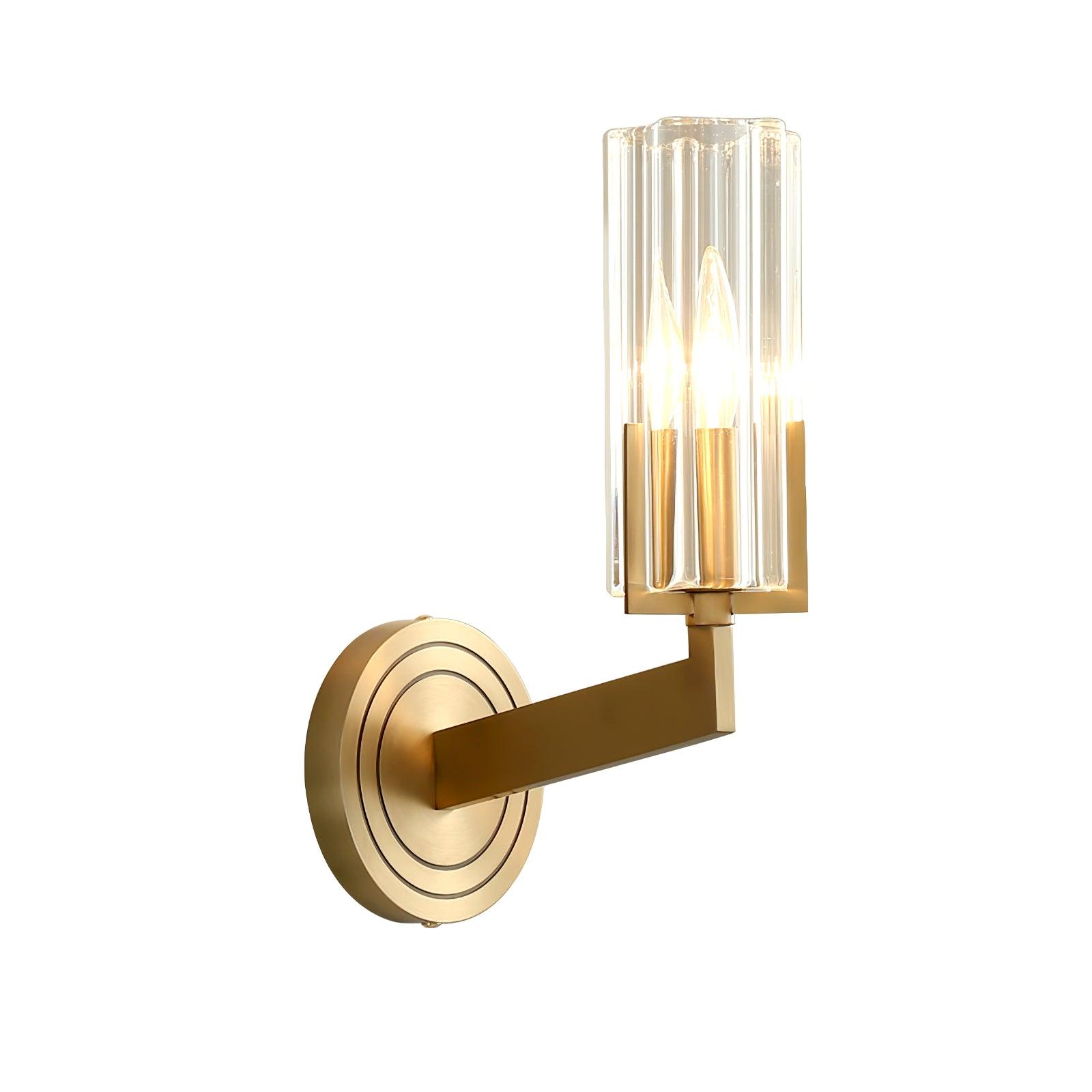 Kayla Brass Wall Lamp - Vintage Industrial Sconce Lighting for Bedroom, Living Room & Hallway - Dimmable LED Wall Light Fixture