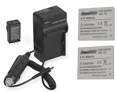 High Capacity Replacement Batteries & Charger Kit for Sanyo VPC-C5EX/C5GX/C6/C40/CA6/CA8 Cameras - Perfect for Travel Photography & Vlogging
