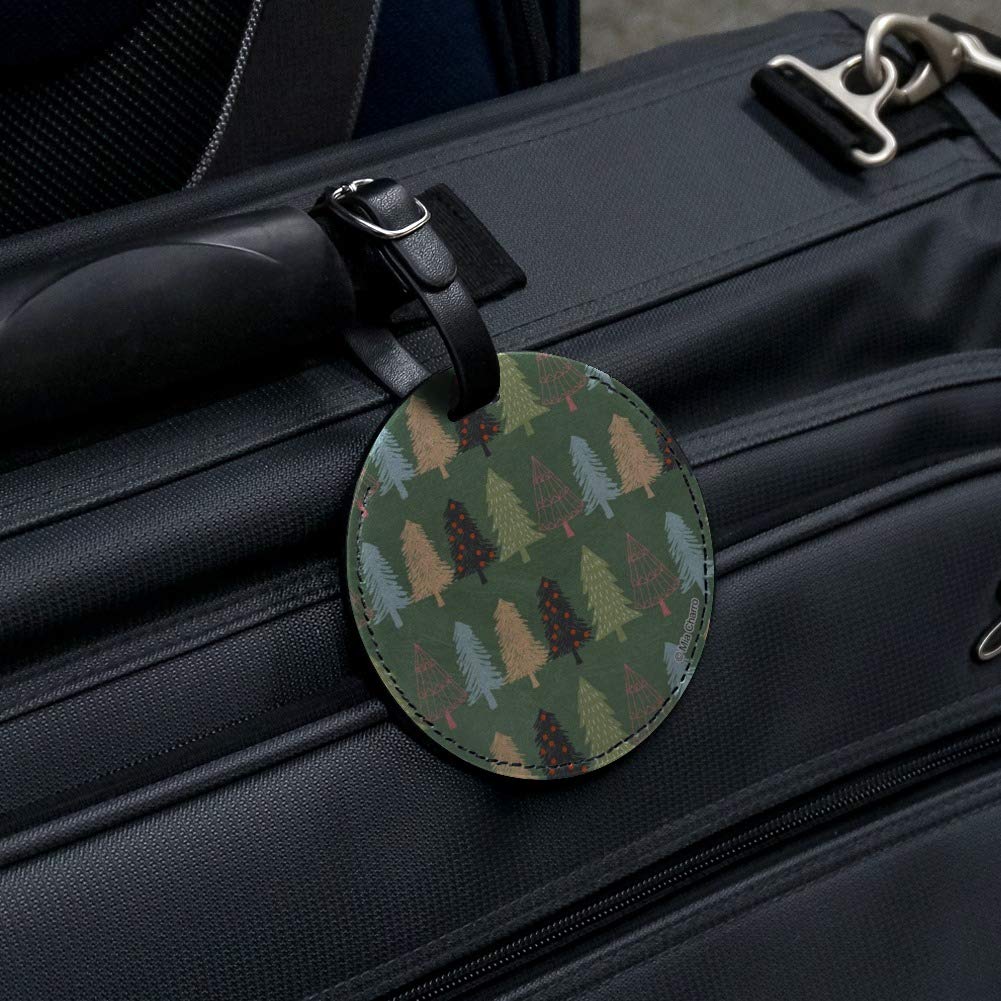 Spunky Christmas Round Leather Luggage Tag - Durable Suitcase ID Card for Carry-On Bags - Perfect for Holiday Travel & Gift Giving