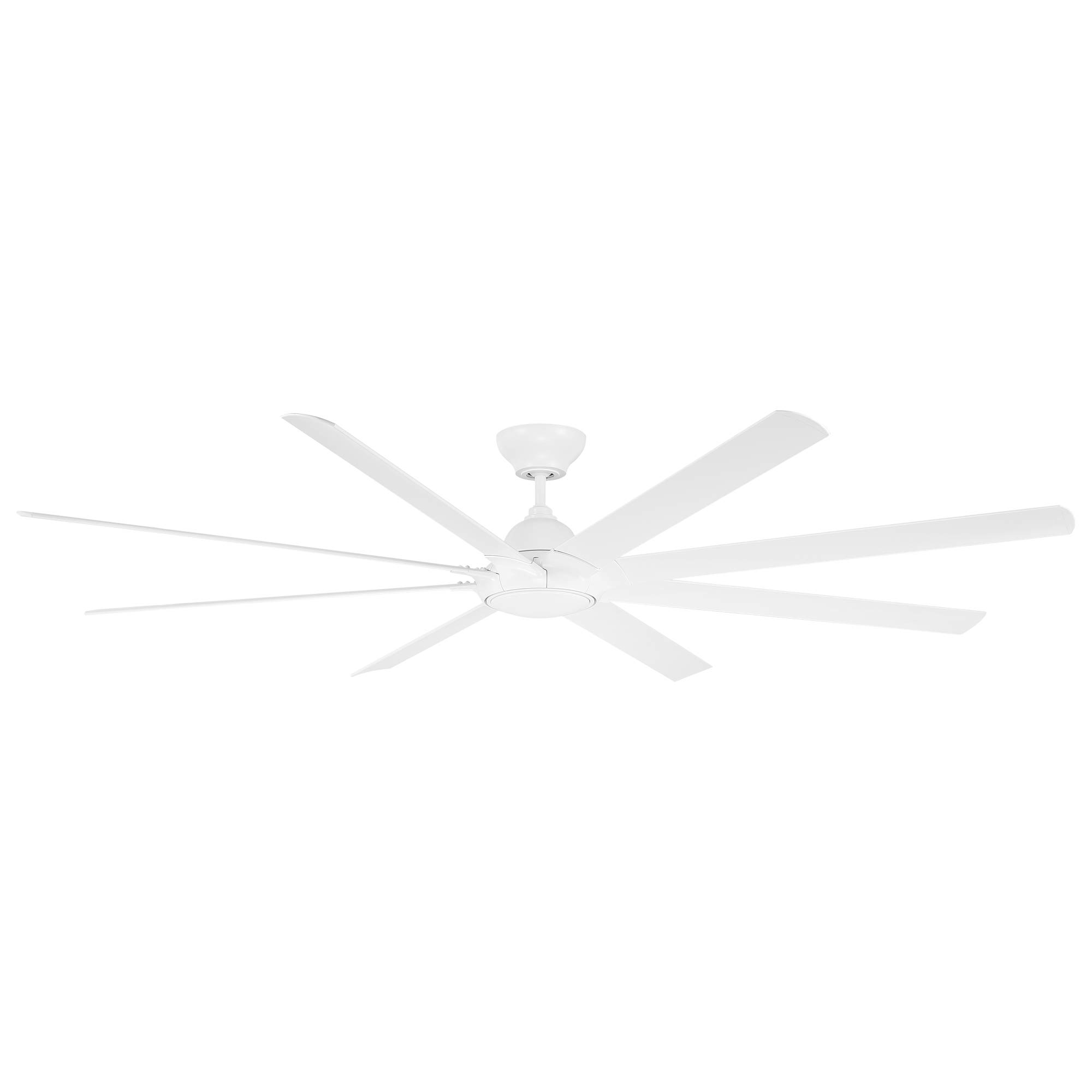 96in Hydra Smart Ceiling Fan with 8 Blades, Matte White Finish, 2700K LED Light Kit & Wall Control - Perfect for Large Living Rooms and Outdoor Patios