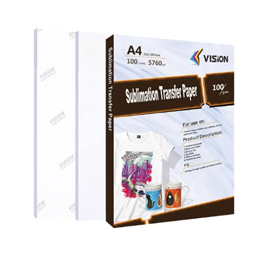 Premium A-SUB Sublimation Paper 8.5x11 Inches - 100 Sheets for Inkjet Printers - Compatible with Sublimation Ink - 125g High-Quality Transfer Paper - Perfect for T-Shirts, Mugs & DIY Crafts
