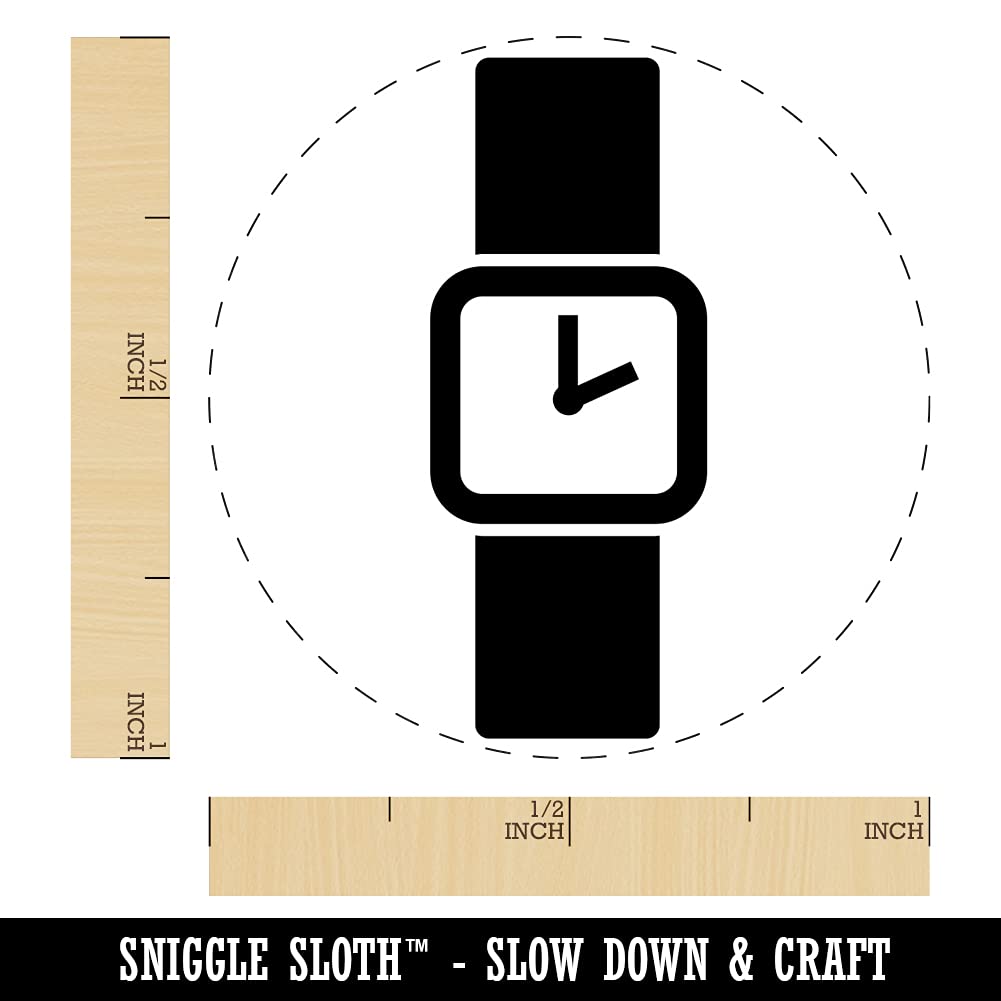 Self-Inking Rubber Stamp for Wrist Watch - 1 Inch Medium Black Ink Stamper for Crafting, Planners, DIY Projects - Perfect for Date Stamping, Document Organization & Craft Decorations