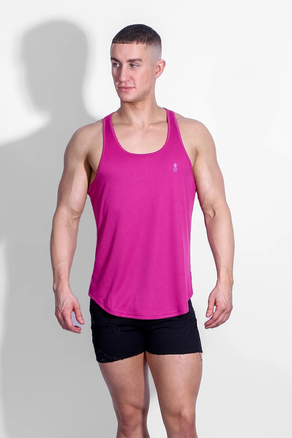JJ Malibu Microfiber Dri-Fit Tank Top for Women - Dark Pink - Moisture Wicking Workout Shirt for Yoga, Running & Gym