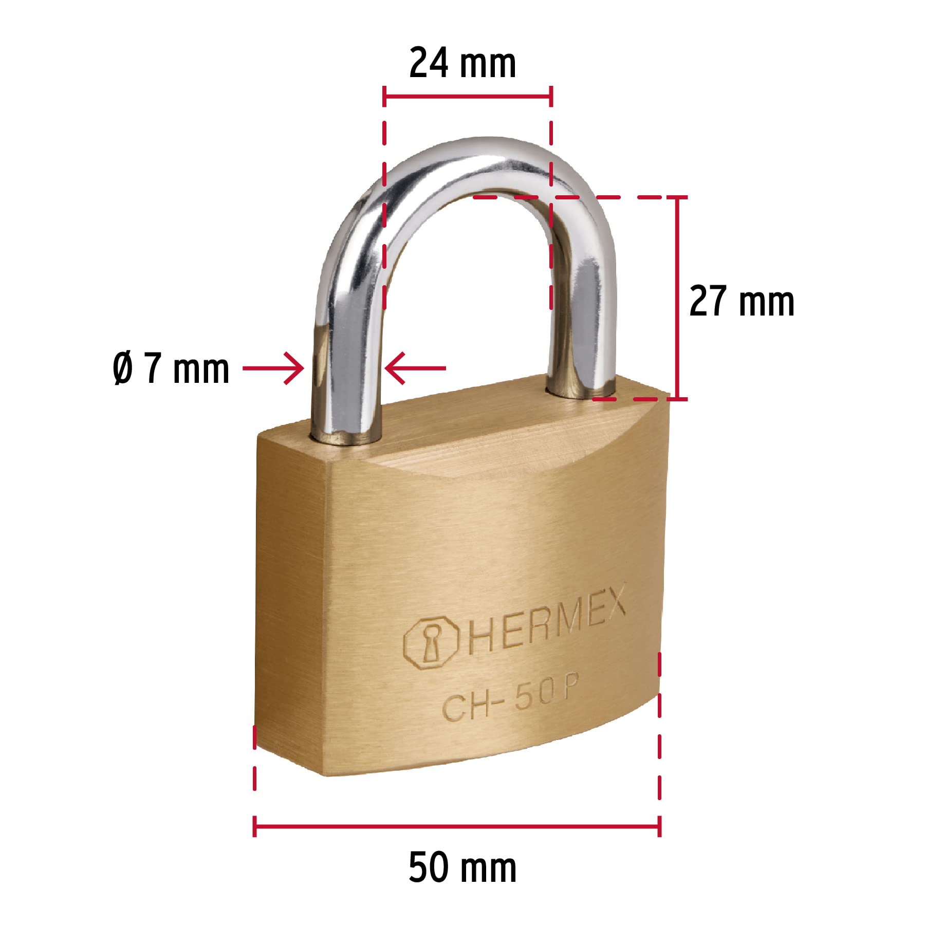 Heavy Duty 50mm Brass Iron Padlock - Secure & Durable Short Shackle Lock for Home, Garage, Storage Units, Toolboxes & Outdoor Use