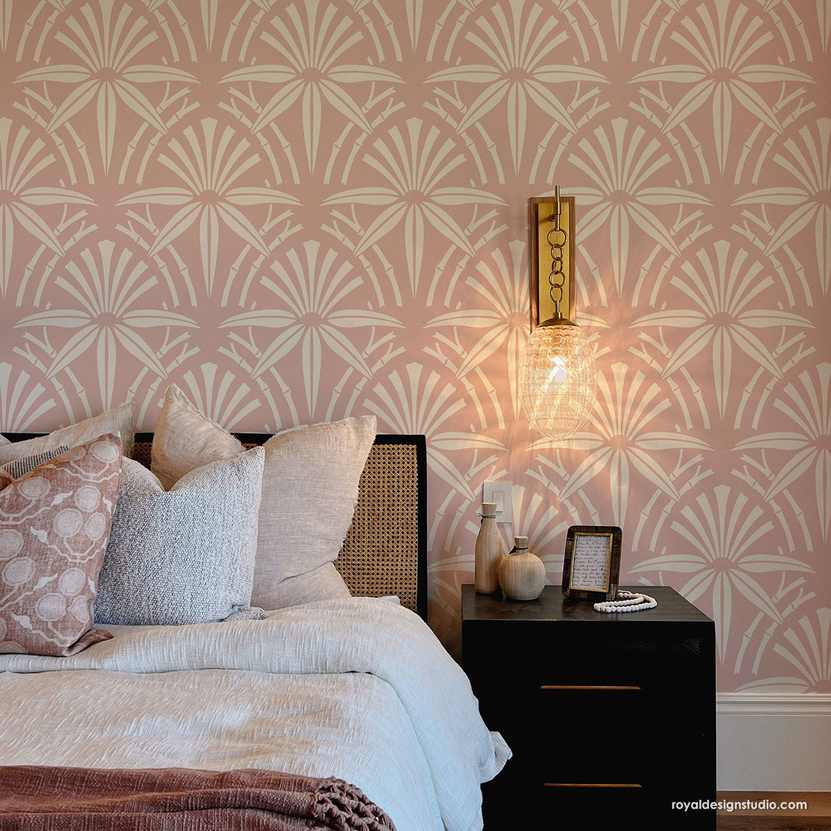 Premium Bamboo Wall Stencil for DIY Home Decor - Reusable Cabana Pattern Template for Walls, Furniture & Crafts - Perfect for Beach House, Boho & Tropical Room Designs