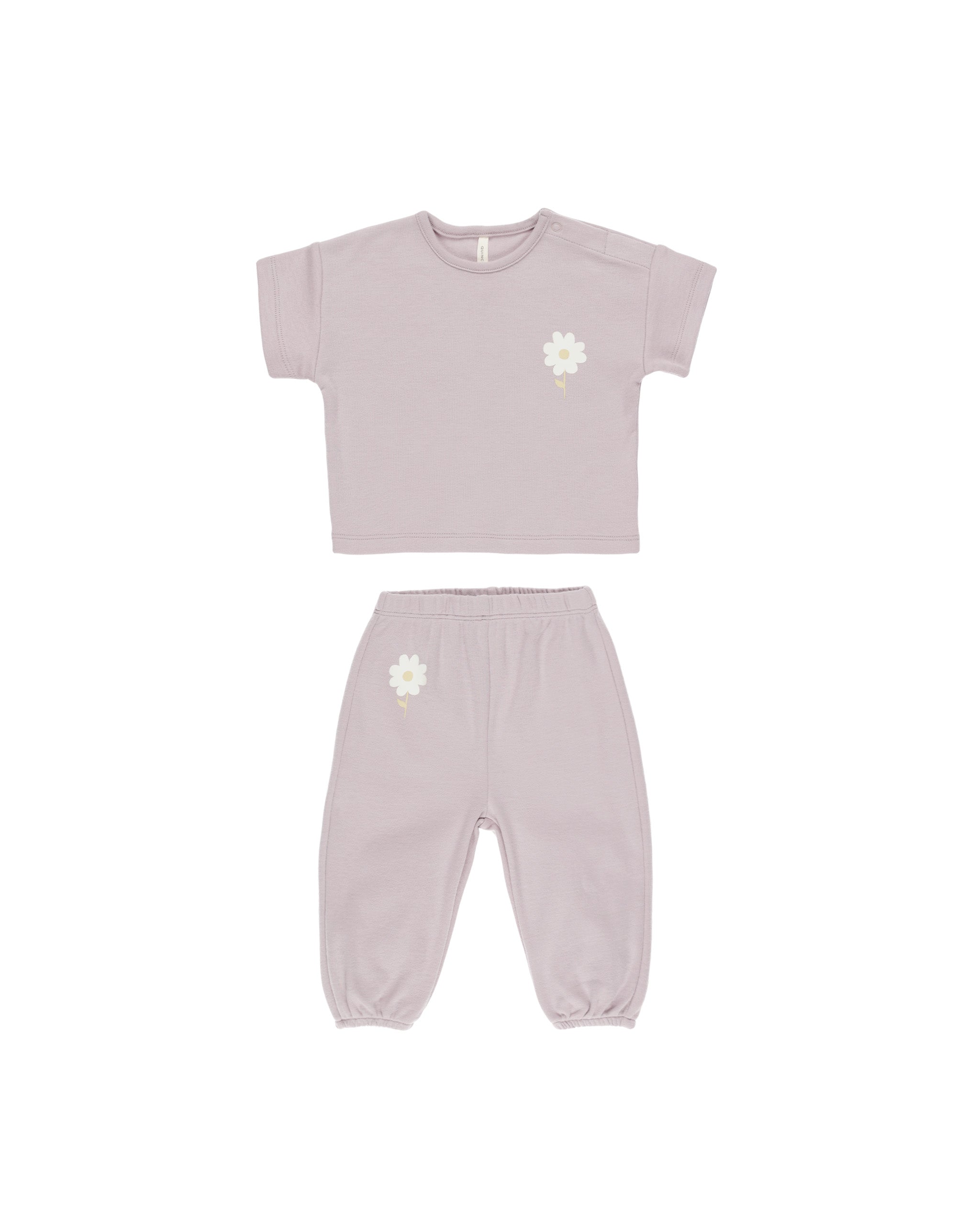Quincy Mae Baby Girl Jersey Tee & Pant Set - Soft Cotton Daisy Print Outfit for Newborns & Toddlers | Perfect for Playdates, Daycare & Family Photos