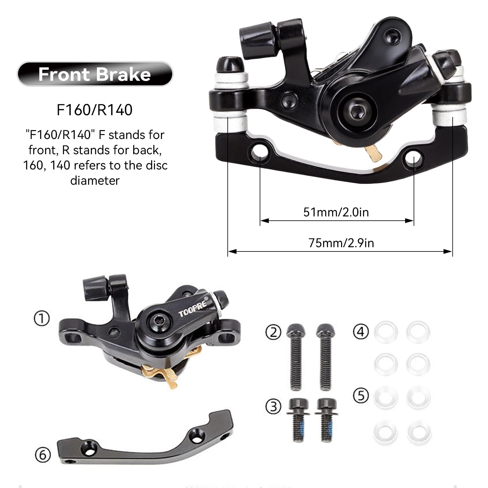 Universal Front & Rear Mechanical Disc Brake Set - Dual Piston Bilateral Caliper Alloy Cable Brake for Mountain Bike & Bicycle Accessories | Perfect for Trail Riding, Commuting & Off-Road Cycling