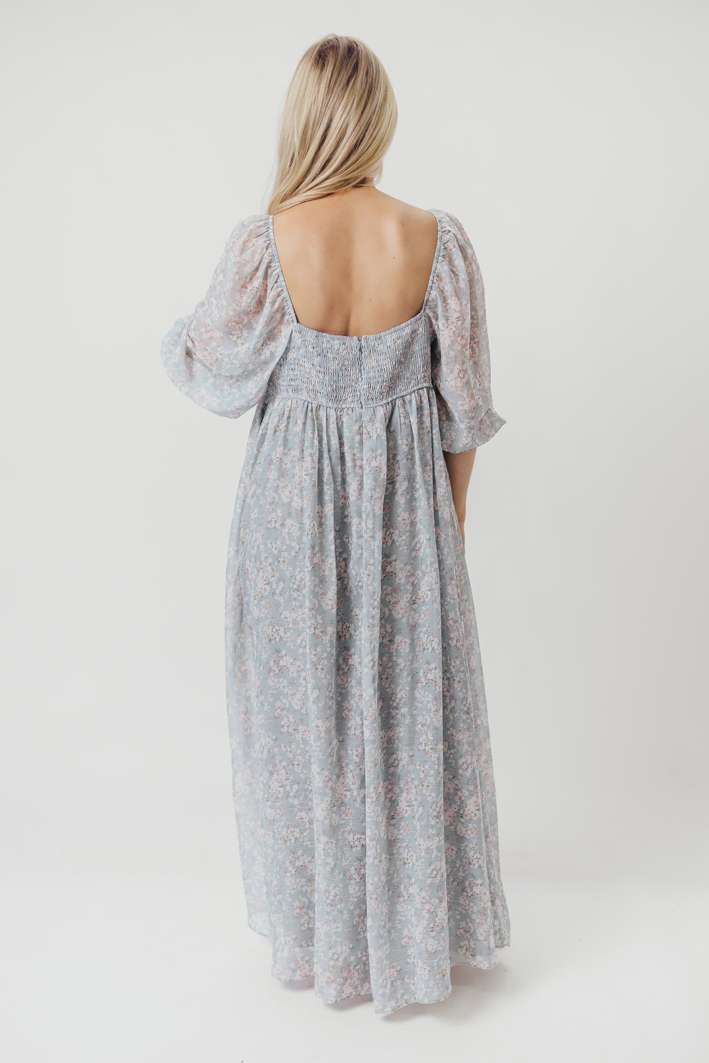 Elegant Sage Green Floral Smocked Maxi Dress for Women - Bump Friendly Maternity & Inclusive Sizing (S-3XL) - Perfect for Summer Weddings, Beach Vacations & Casual Outings