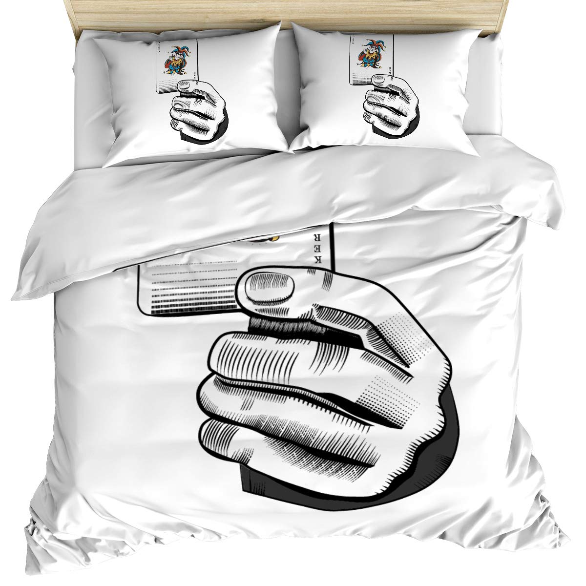Joker Twin Duvet Cover Set - 3 Piece Poker Card Design Reversible Microfiber Bedding for All Seasons | Perfect for Themed Bedrooms, Game Rooms, and Movie Nights