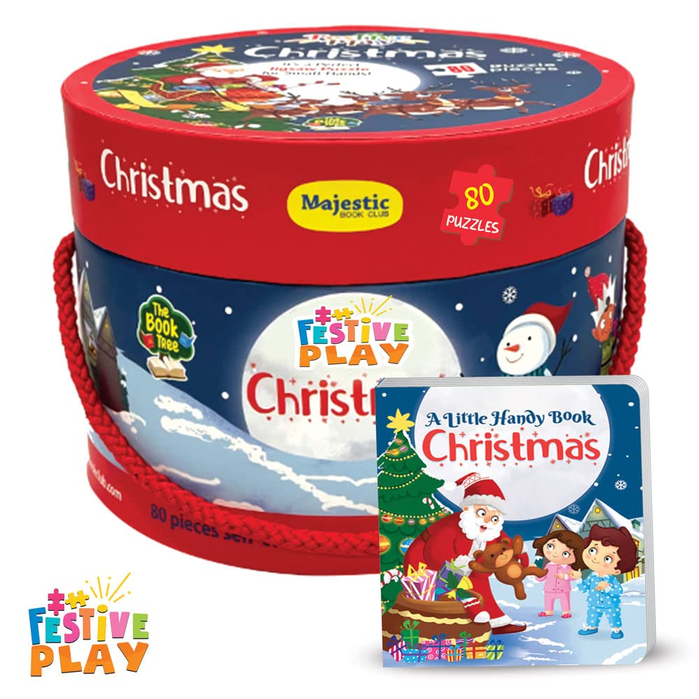 THE BOOK TREE Christmas Puzzle Gift Set for Kids - 80 Piece Jigsaw Puzzle with Storybook | Fun Holiday Learning Activity | Perfect Christmas Present for Boys & Girls | Great for Family Game Night & Holiday Classroom Activities