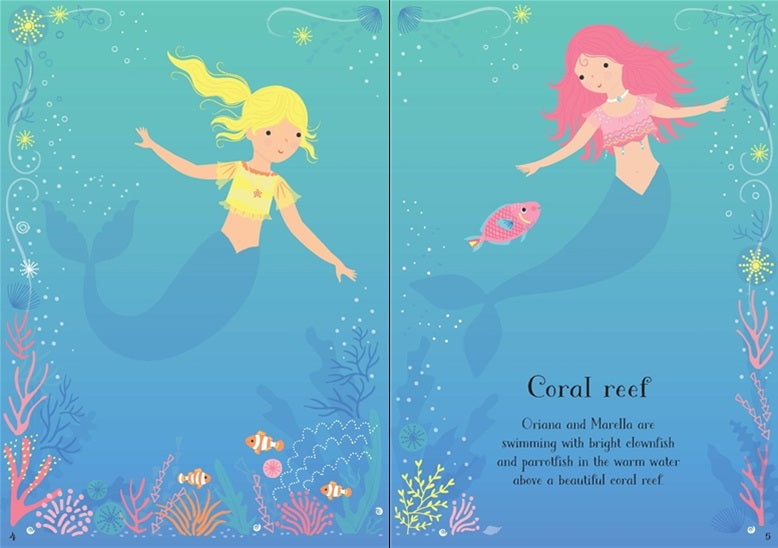 Little Sticker Dolly Dressing Mermaid Activity Book - Usborne Softcover Sticker Book for Kids | Perfect for Travel, Birthday Gifts & Creative Play