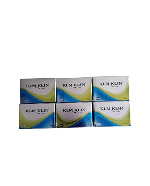 Klm Klin Soap Bar - Pack of 6 (75g Each) | Natural Cleansing & Exfoliating | Perfect for Sensitive Skin, Travel & Gym Use