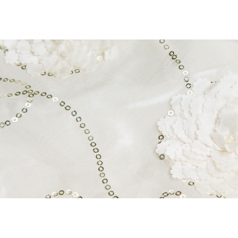 Elegant Sequin Taffeta Tablecloth 120 Round Ivory - Perfect for Wedding, Party, and Special Occasion Decorations