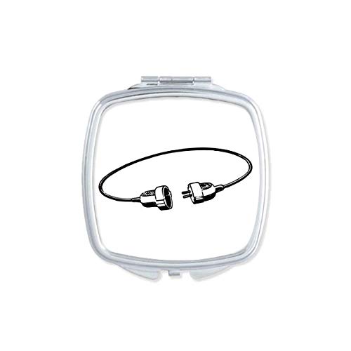 DIYthinker Portable Double-Sided Glass Makeup Mirror with Socket & Charging Cable - Compact Pocket Design for Travel, Home, and Office Use