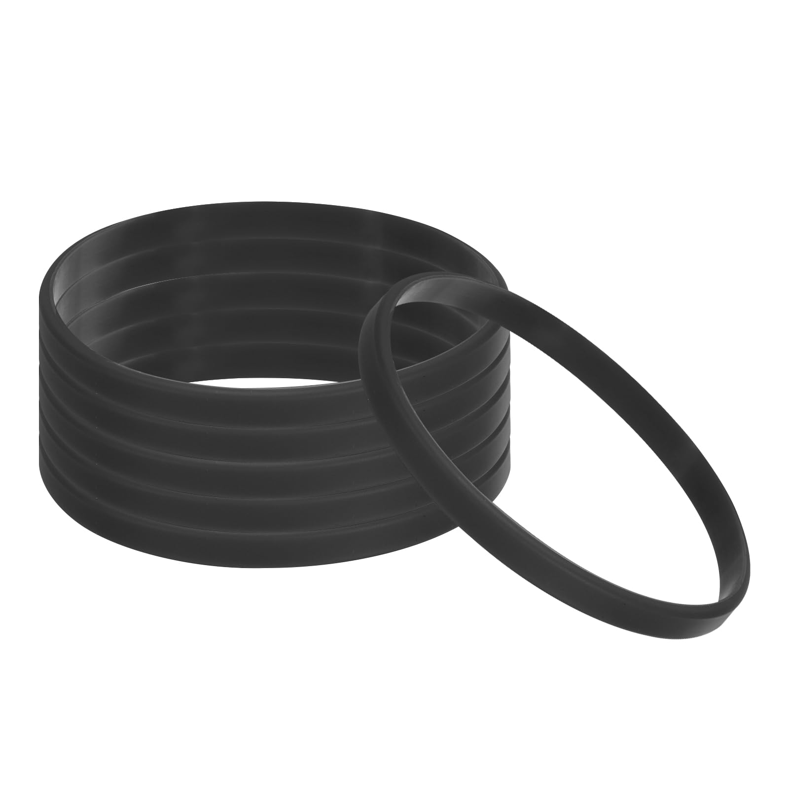 PATIKIL 6 Pack Silicone Wristbands - Stretchy Rubber Bracelets for Sports Teams, Adults & Teens - Black Solid Color Bands for Fundraising, Awareness, Events & Workouts
