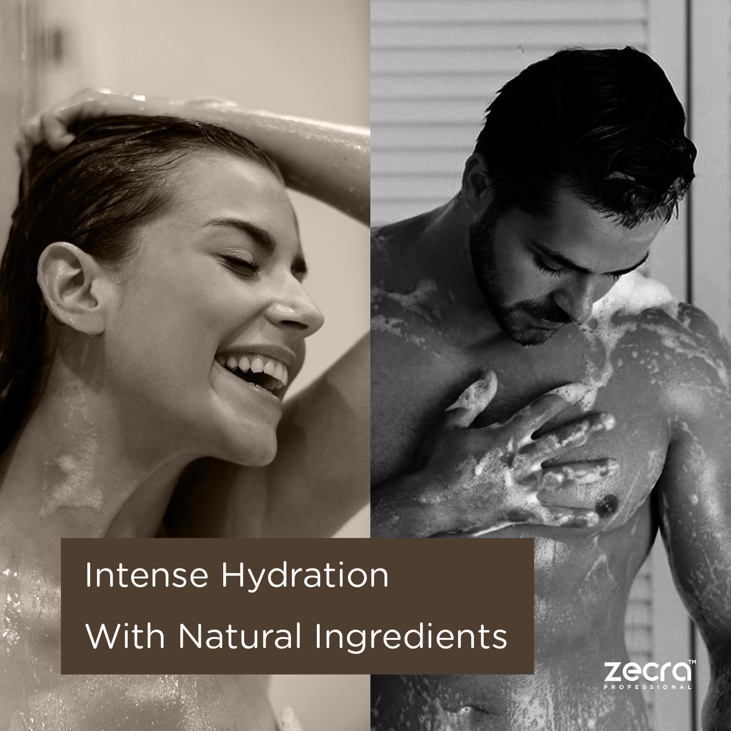 ZECRA PROFESSIONAL Sulfate-Free & Paraben-Free Unisex Body Wash with Caffeine Boost - 250mL (Pack of 2) | Hydrating & Energizing Shower Gel for Men & Women | Perfect for Morning Showers & Post-Workout Refreshment