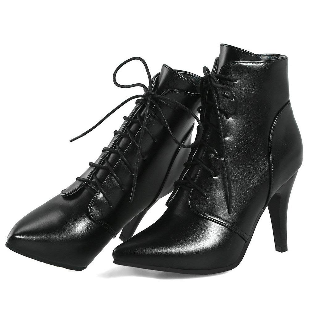 Caradise Women's Vintage Lace Up Pointed Toe Ankle Boots - Stiletto High Heel Booties for Women | Perfect for Office, Party & Night Out