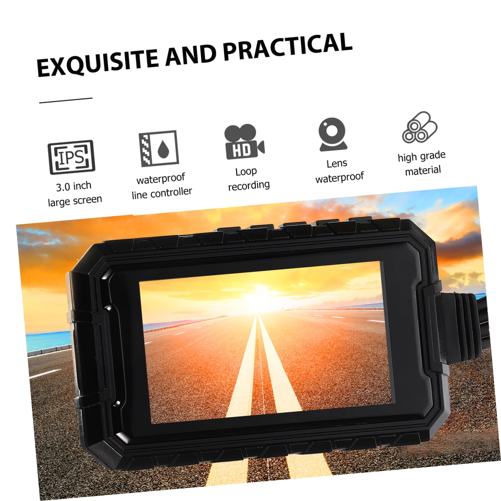 Hemobllo 3.0 Inch LCD Waterproof Motorcycle Action Camera with Anti-Shake & Night Vision - HD Bike Rear View Recorder for Cycling, Off-Road & Adventure Riding