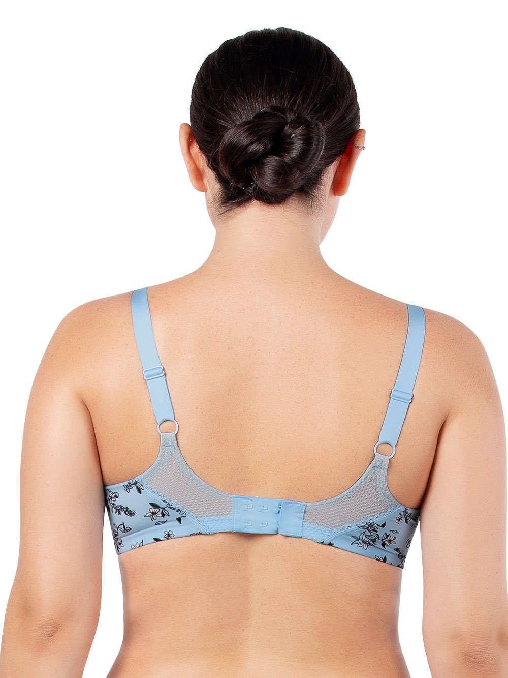 Ivy Contour Bandless Bra - Dream Blue Floral Print Wireless Comfort Bra for Women | Perfect for Yoga, Lounge & Everyday Wear