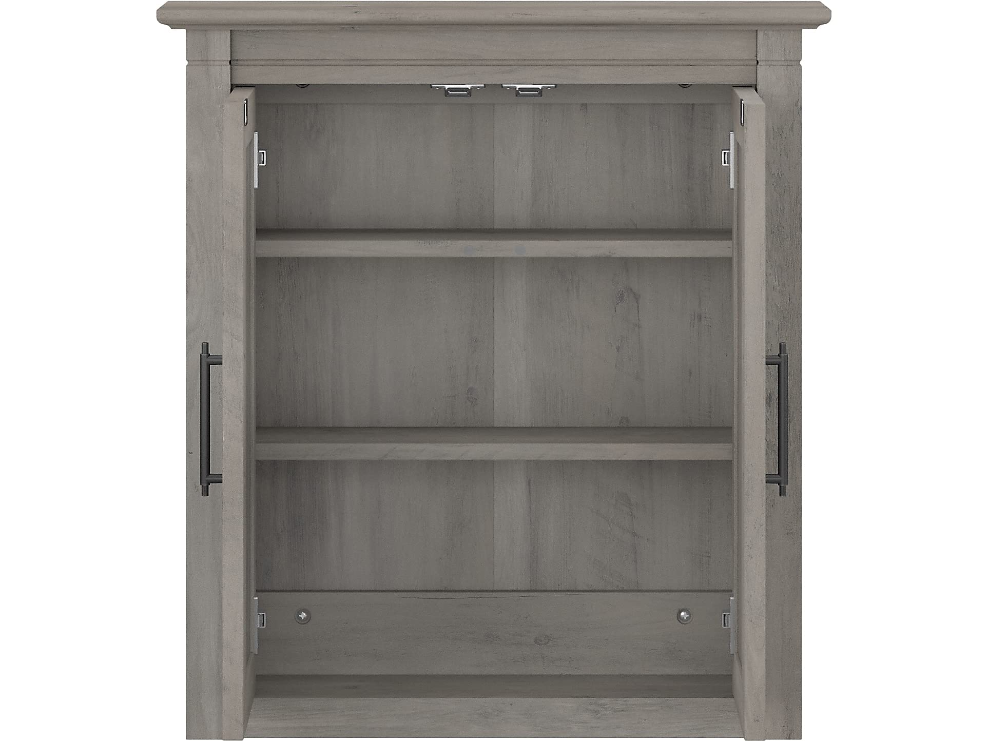 Bush Furniture Key West Bathroom Wall Cabinet with Doors - Driftwood Gray Storage Organizer for Bathroom Essentials | Perfect for Small Spaces, Vanity Storage & Home Organization