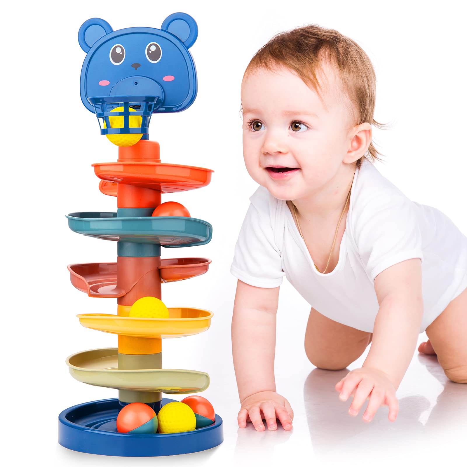 Beestech Ball Tower Toy for Toddlers - Educational Developmental Activity Toy with 6 Balls for 2 3 4 Year Old Boys & Girls - Fun Ball Drop & Roll Game for Early Learning & Motor Skills Development - Perfect for Playtime, Daycare & Preschool Activities
