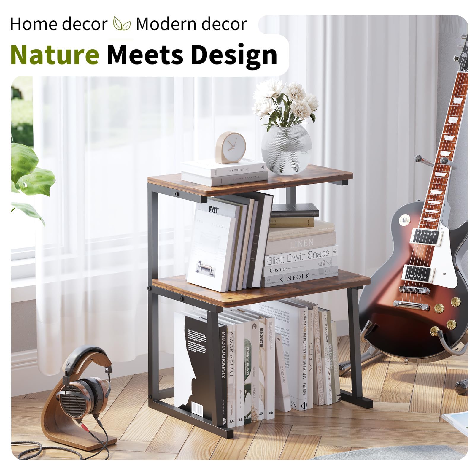 3-Tier Desktop Printer Stand with Bookshelf - Space Saving Multifunctional Organizer for Home Office, Study & Small Spaces - Perfect for Printer, Books, Supplies & Decor
