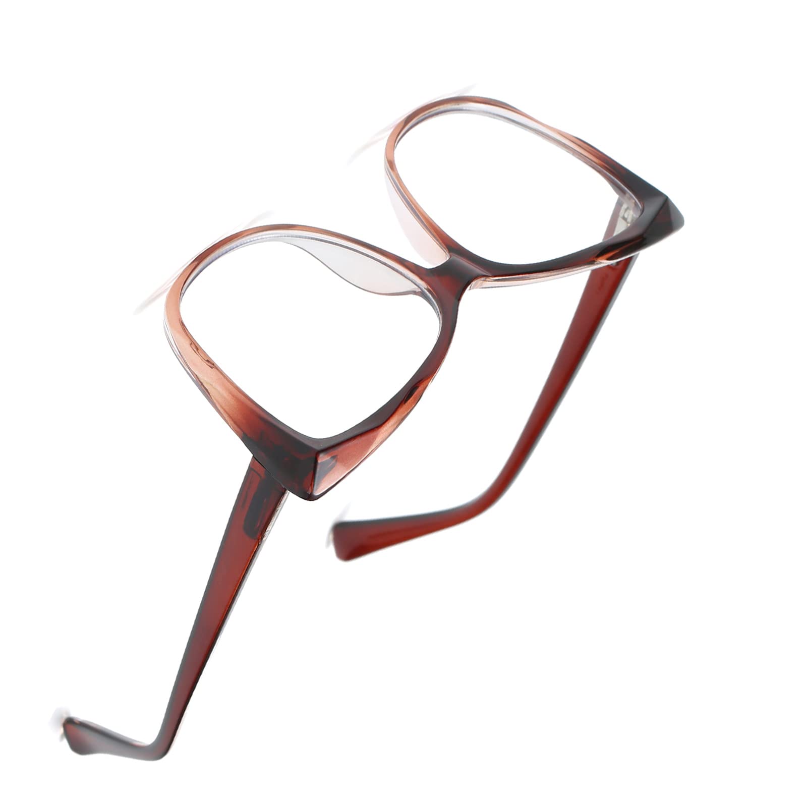 Fuisetaea Spring Hinge Cat Eye Reading Glasses for Women - Lightweight Myopia Eyewear with Comfortable Fit - Perfect for Office, Reading & Computer Work