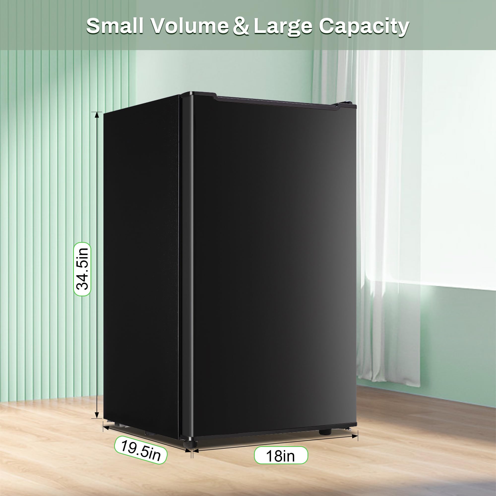 3.6 Cu Ft Upright Freezer - Mini Deep Freezer with Removable Baskets & 3-Temp Settings (-13°F to 23°F), Manual Defrost, Reversible Stainless Steel Door - Perfect for Home, Kitchen, Garage, or Basement Storage (Black)